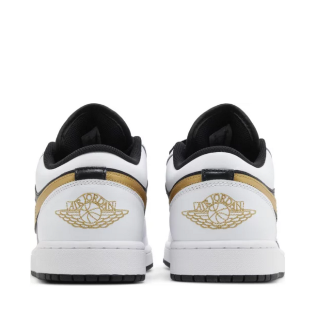 Air Jordan 1 Low White Black Metallic Gold Swoosh