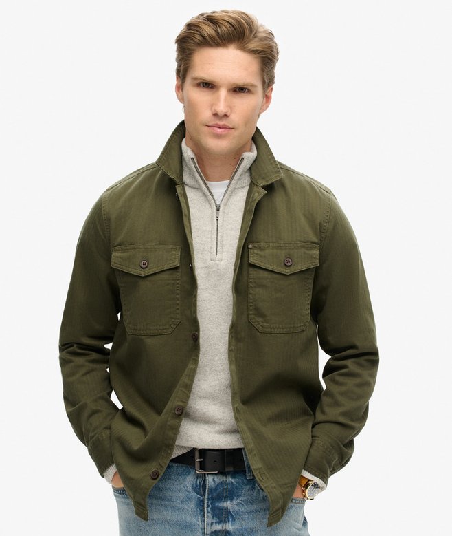 Blusa Sobrecamisa Masculina Herringbone